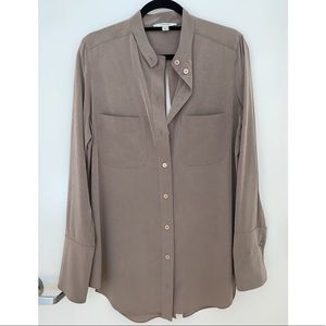 Carven Split-Back Gray Tunic Blouse (Size IT 40)